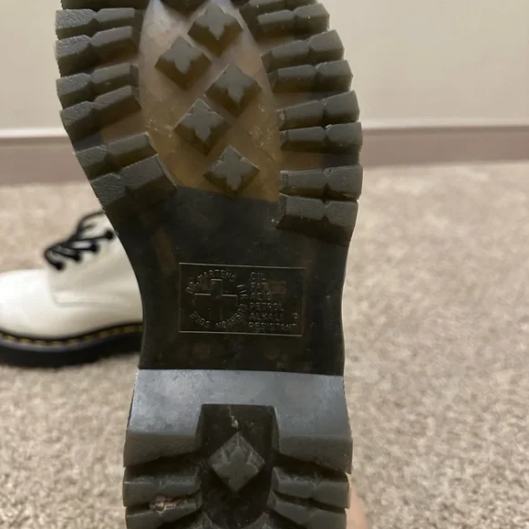 Dr. Martens 1460 White Boots with Black Accents - Picture 5 of 6